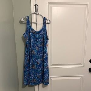 Columbia Blue Floral Midi Dress